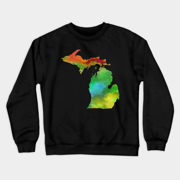 Watercolor Michigan Stickers and Magnets | Cherie's Art(c)2021 Crewneck Sweatshirt by CheriesArt